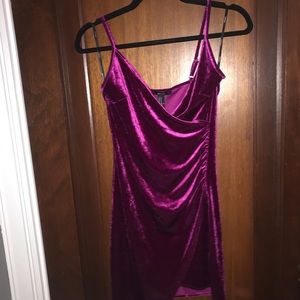 Magenta velvet dress